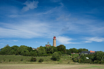 Fototapeta na wymiar Leuchtturm, Ostsee mit Leuchtturm, Kap Ankona