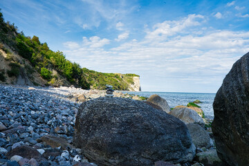Ostseestrand, Meer, Sand und Steine