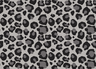 Leopard texture. Seamless print with wild animal skin. Leopard or cheetah nature design pattern. Wild animal skin monochrome print. Vector illustration background