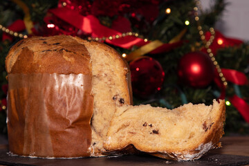 typical christmas desserts and sweets, panettone