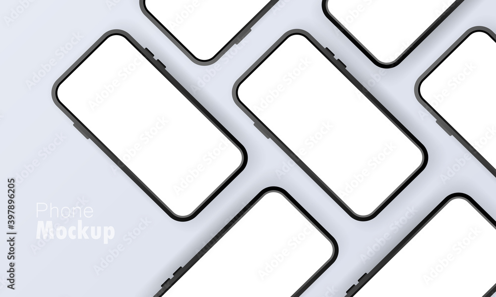 Poster smartphone blank screen. mockup to showcasing mobile web site design. modern cellphone with blank ap
