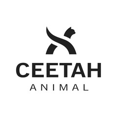 Cheetah head logo — geometric big-cat emblem