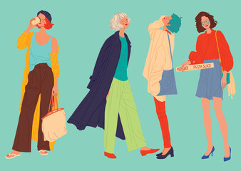 Diverse women faces, women different style