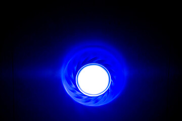 Led lamp with blue glow.