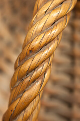 Wicker wine bottle detail