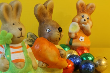 funny easter bunnies in a row