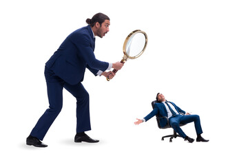 Concept of employee monitoring by boss