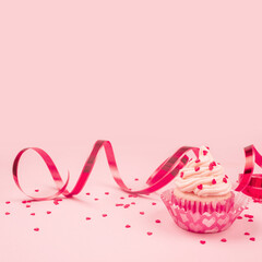 Valentine day love cupcake