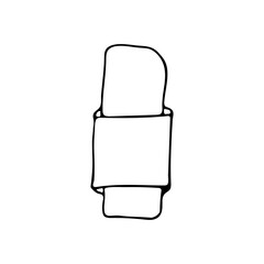 Doodle eraser icon in vector. Hand drawn eraser icon in vector. Isolated doodle illustration of eraser