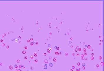 Light Pink, Blue vector background with bubbles.