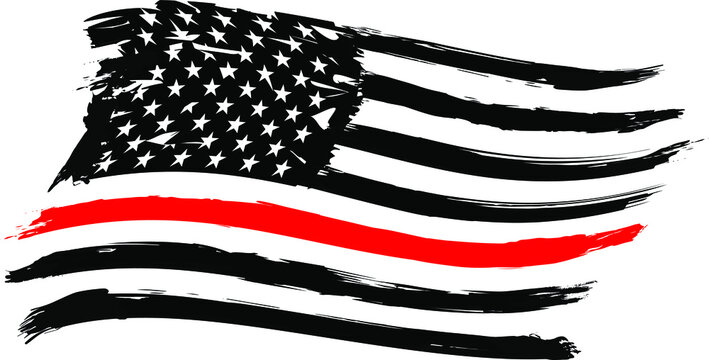 Firefighter Flag, EPS 10, Fire, Department, USA, Flag,	