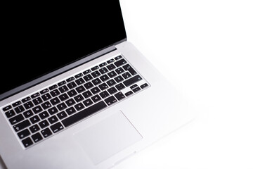 closeup of a laptop pc, isolated on white background