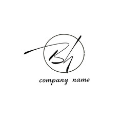 BH handwritten logo for identity