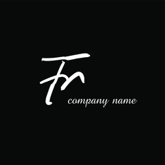 Fr handwritten logo for identity