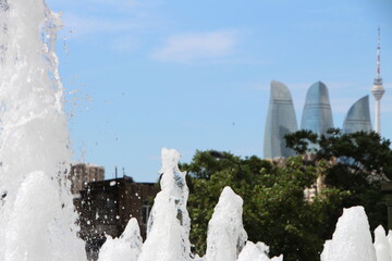 The Baku iconic landmark: the Flames Towers