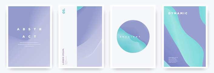 Minimal cover design template set with muted pastel abstract gradient
