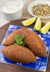 Traditional arabic fried kibbeh. Typical brazilian snack