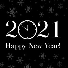 2021 with clock banner vector