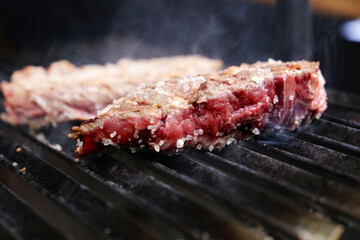 Traditional Brazilian meat for barbecue. Grilled steaks 