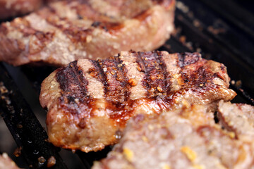Traditional Brazilian meat for barbecue. Grilled steaks 