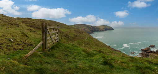 Port quin blue skies in cornwall England uk 
