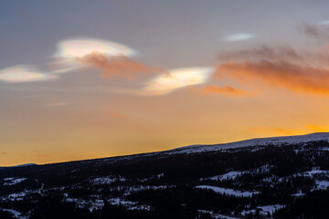 sunset over the mountains