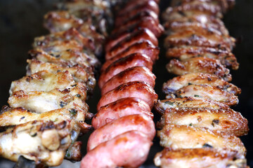 Traditional Brazilian meat for barbecue. Grilled steaks 