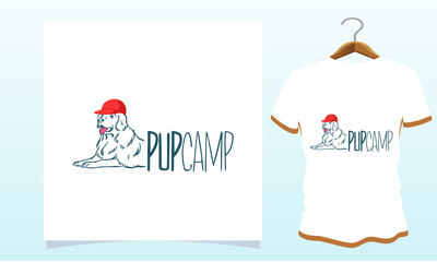 pup camp dog t-shirt, , Dog T Shirt Images, Stock Photos & Vectors