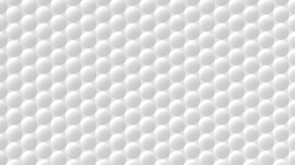 Abstract geometric background. Texture of white round shapes elements with shadows. Circles 3d render backdrop. Repeating polygonal objects. Stylish golf ball decorative wallpaper concept rendering.