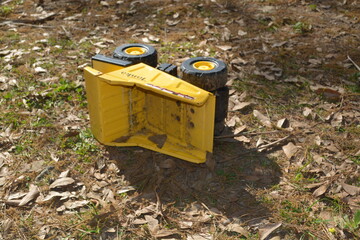 knocked over toy truck