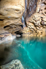 Gator Hole Spring Cave during water drawn down to repair the dam. Merritts Mill Pond, Mariana, Florida