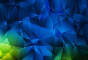 Obraz premium Dark Blue, Green vector polygonal background.