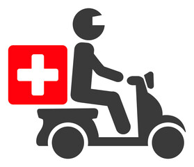 Obraz premium Medical motorbike icon with flat style. Isolated vector medical motorbike icon image on a white background.