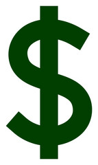 Obraz premium Dollar icon with flat style. Isolated vector dollar icon image on a white background.