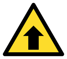 Up direction warning icon with flat style. Isolated vector up direction warning icon image on a white background.
