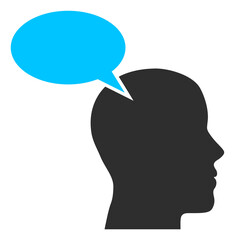 Imagination cloud icon with flat style. Isolated vector imagination cloud icon image on a white background.