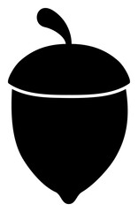 Oak acorn icon with flat style. Isolated vector oak acorn icon image on a white background.