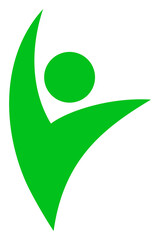 Eco man icon with flat style. Isolated vector eco man icon image on a white background.