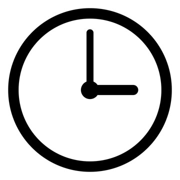 Clock icon with flat style. Isolated vector clock icon image on a white background.