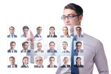 Recruitment and employment concept with businessman