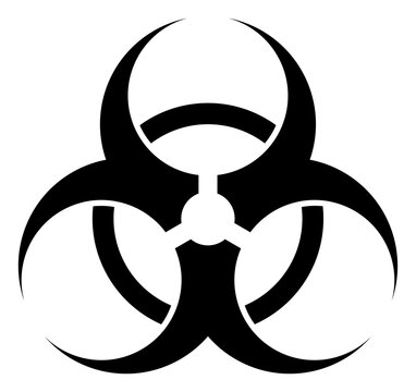 Biohazard icon with flat style. Isolated vector biohazard icon image on a white background.