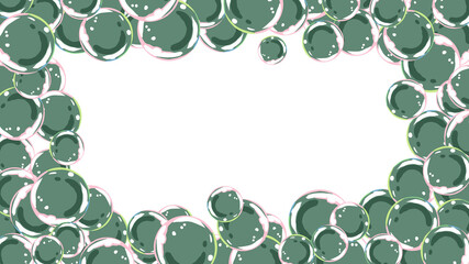 シャボン玉　緑色　フレーム