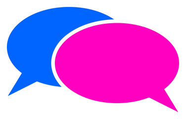 Chat icon with flat style. Isolated vector chat icon image on a white background.