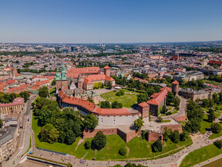 Fototapeta na wymiar Aerial view of Wawel castle in Krakow, Poland