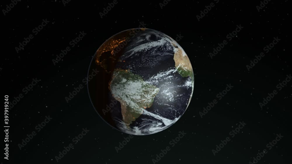 Poster View earth rotating planet rotating zoom rotating earth spinning planet spinning zoom spinning earth animation planet animation zoom animation earth space planet space zoom space starry background