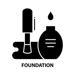 Obraz premium foundation icon, black vector sign with editable strokes, concept illustration