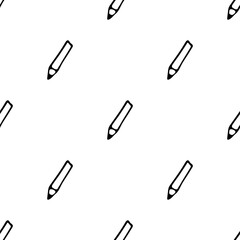 Seamless pattern with hand drawn pencil. Doodle style vector illustration isolated on white background. For interior design, wallpaper, packaging, posters, cards.