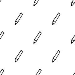 Seamless pattern with hand drawn pencil. Doodle style vector illustration isolated on white background. For interior design, wallpaper, packaging, posters, cards.