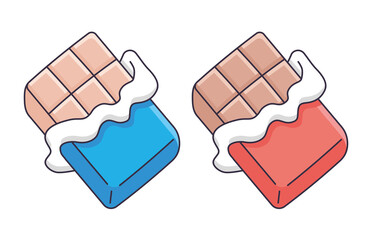 Milk and dark chocolate bar isolated