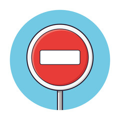 No entry traffic sign icon